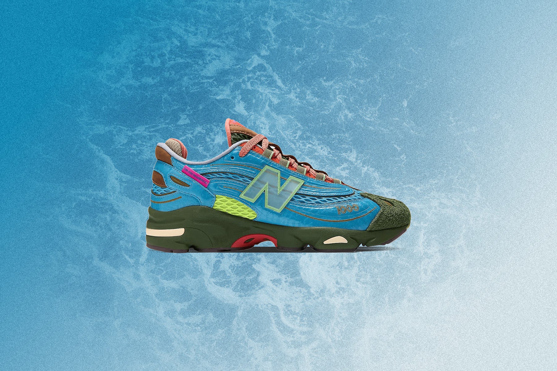 New Balance x Salehe Bembury 1000 'Fog Be The Cloud' - Blue/Douglas Fir - Image 5