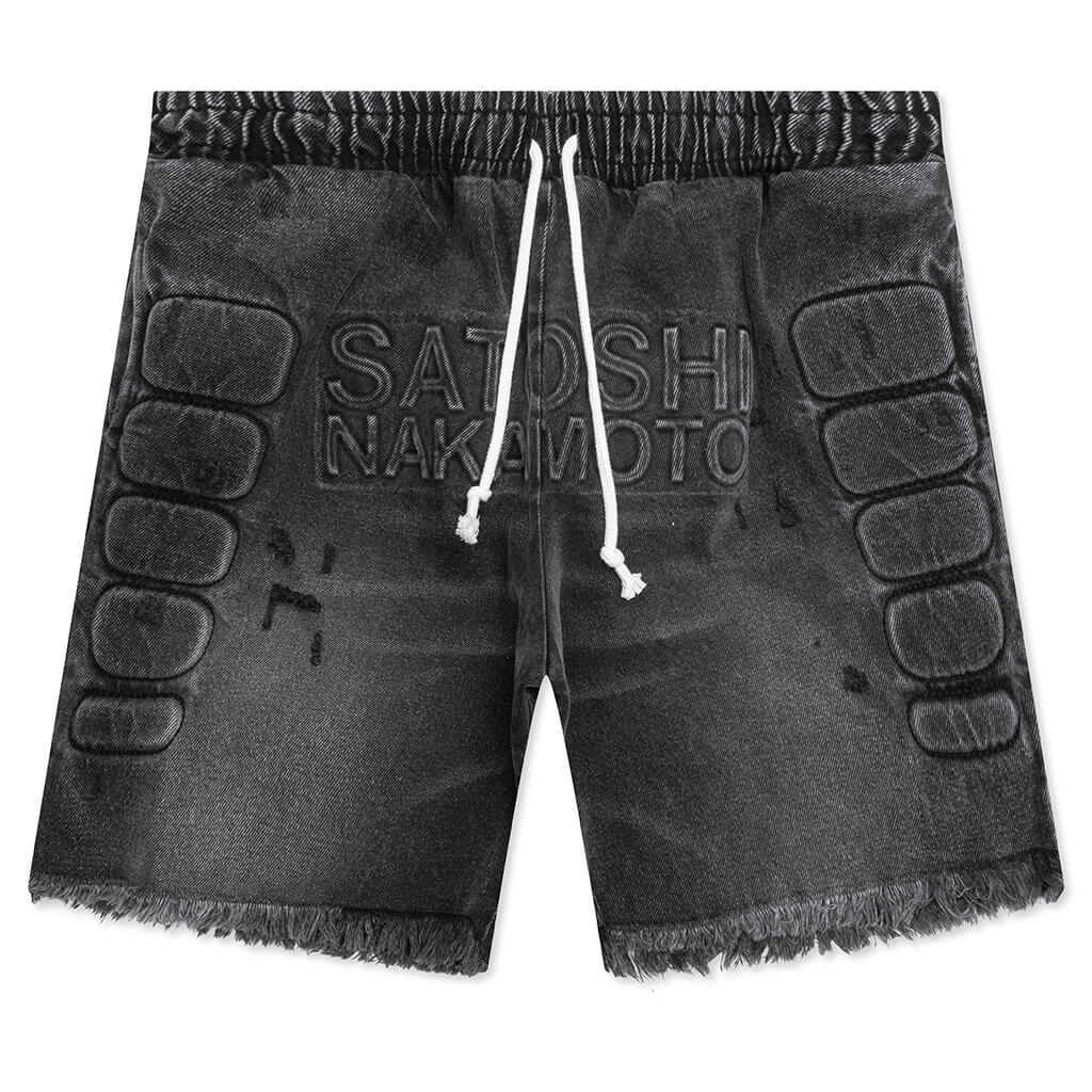 Denim Moto Short - Black Denim