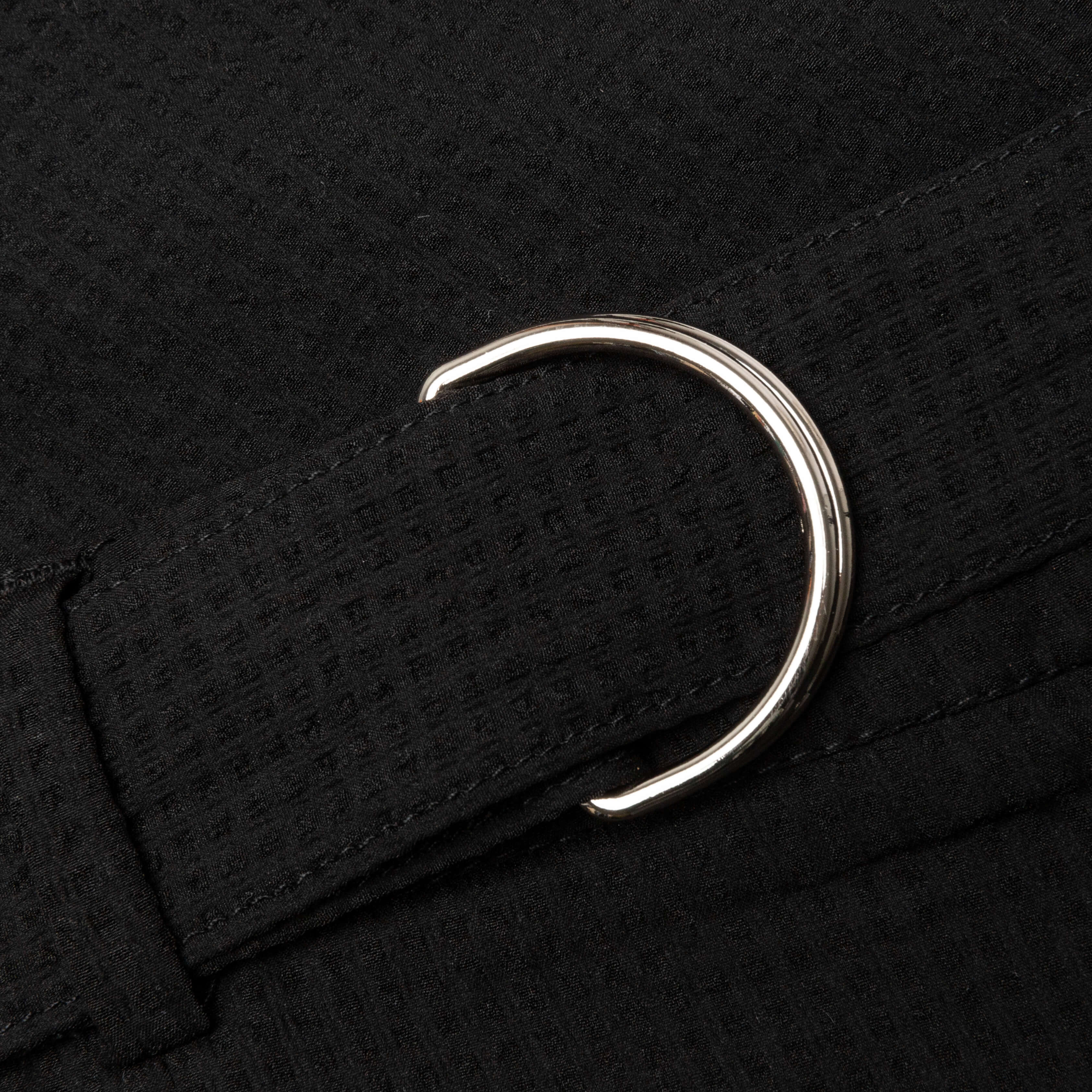 Seersucker Pleated Pant - Black - Image 4