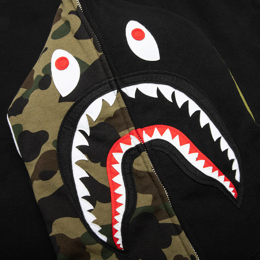 Shark Full Zip Hoodie - Black - Image 3