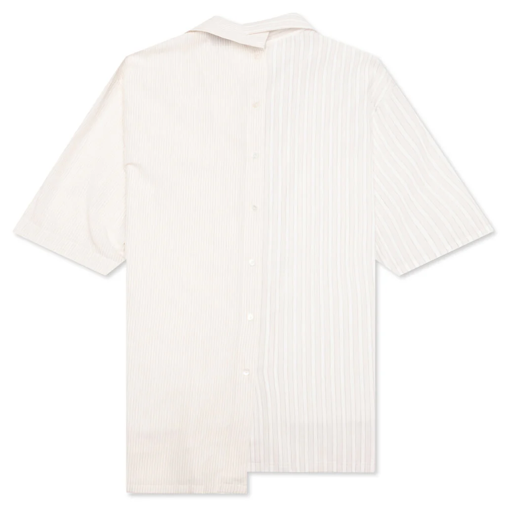 Short Sleeves Asymetric Shirt - Chalk - Image 2