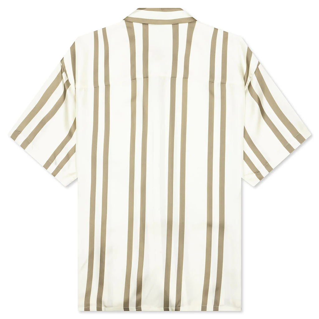 Silk S/S Button Up - Bark Stripe/Salt - Image 2