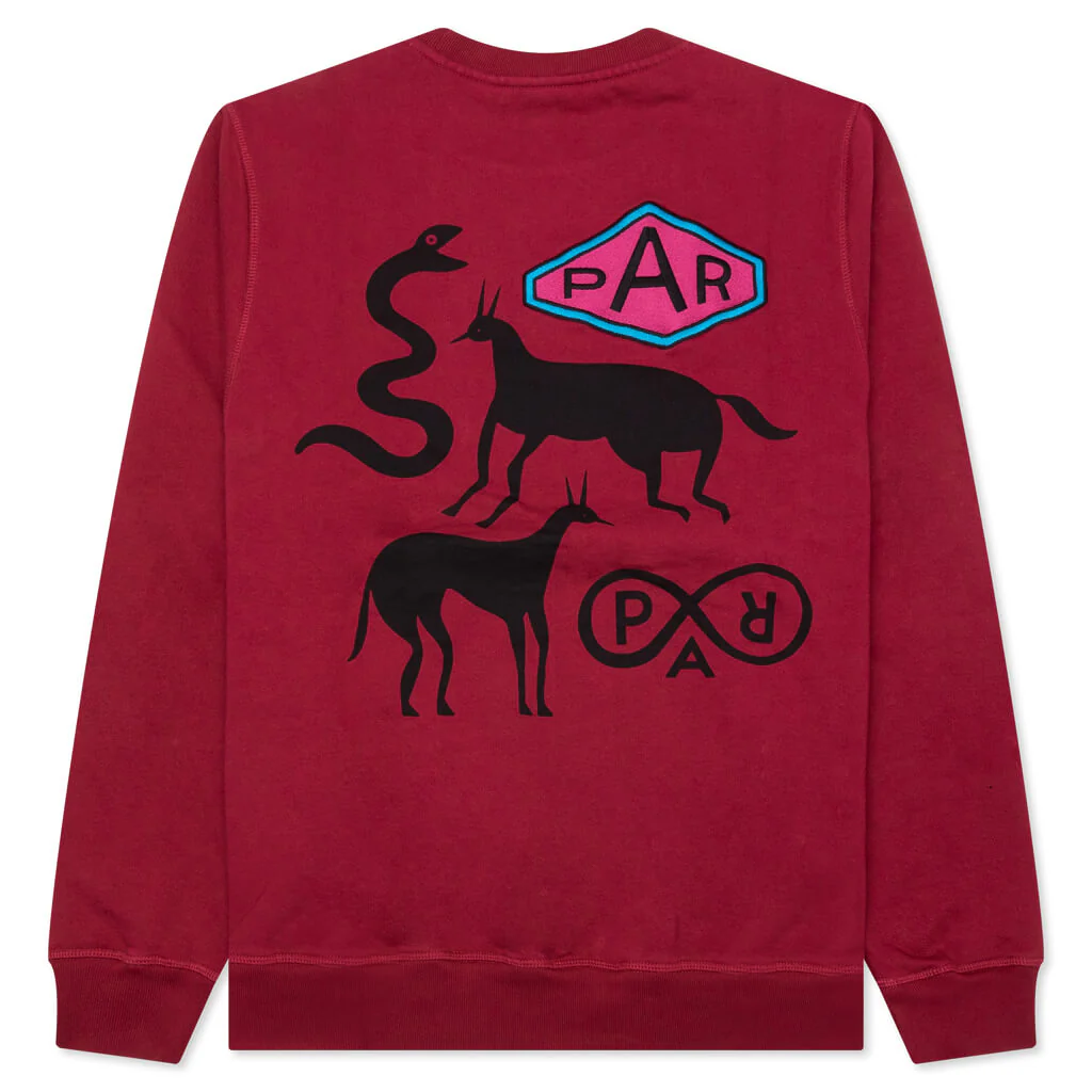 Snaked by a Horse Crewneck Sweatshirt - Beet Red - Image 2