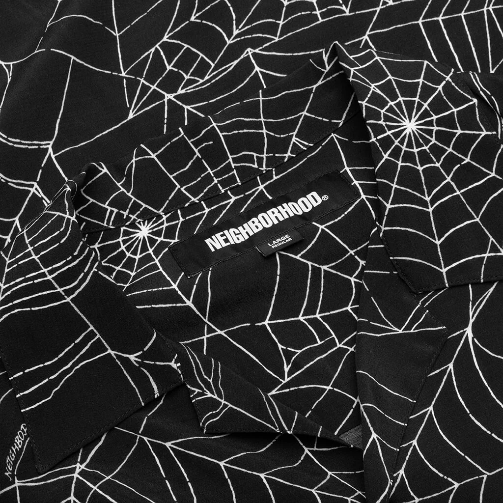 Spiderweb Hawaiian S/S Shirt - Black - Image 3