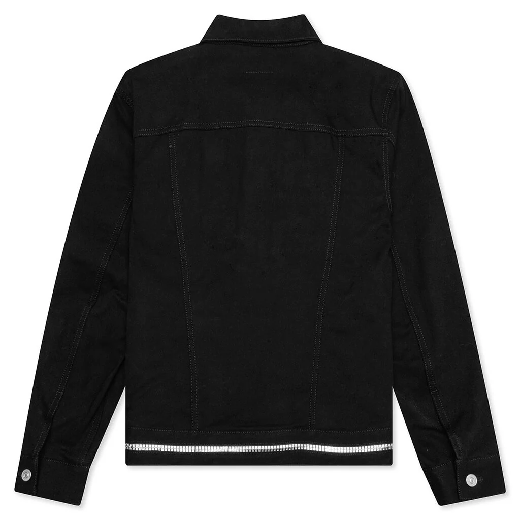 Classic Fit 4G Zip & Rivet Denim Jacket - Black - Image 2