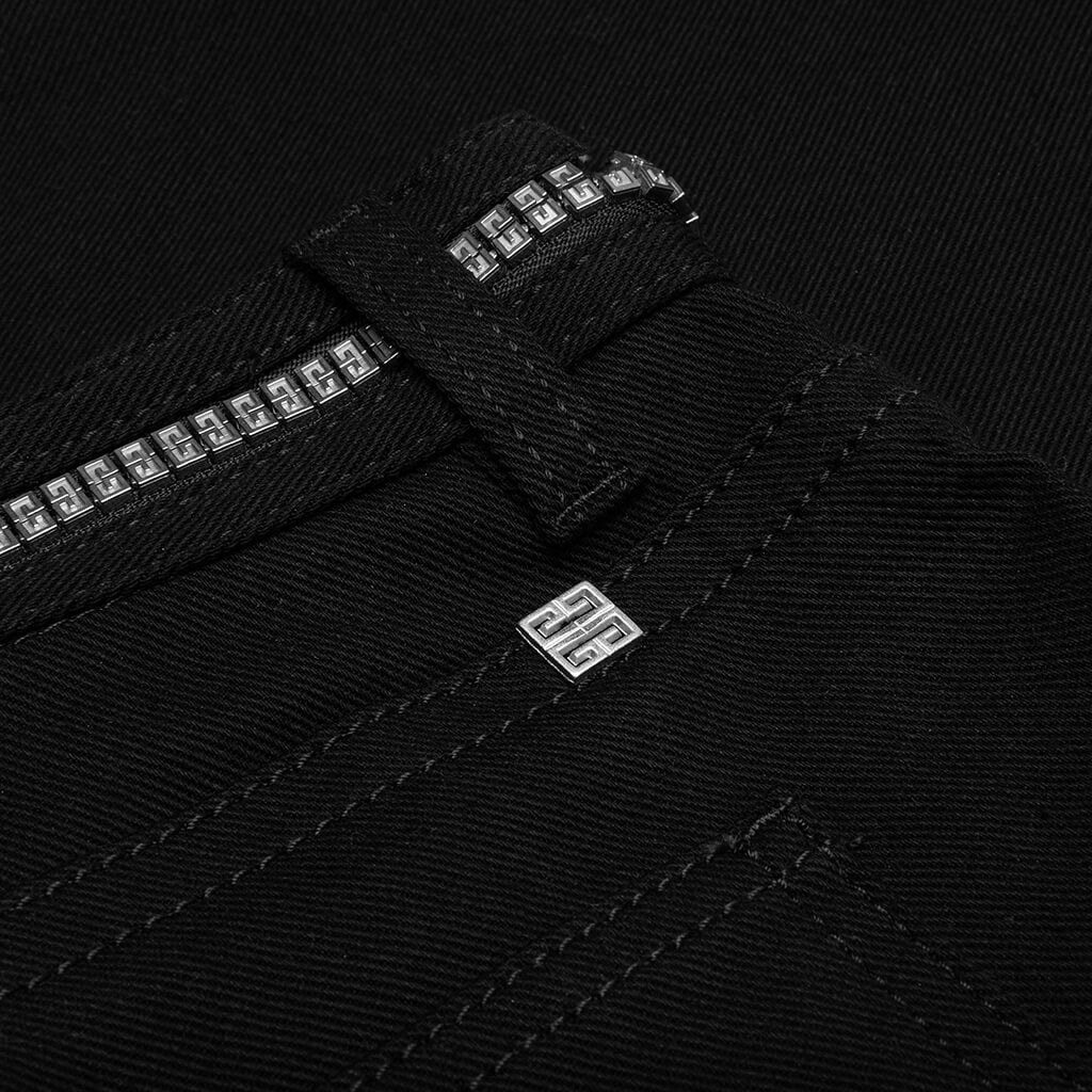 Skinny Denim Trousers 4G Zip - Black - Image 4