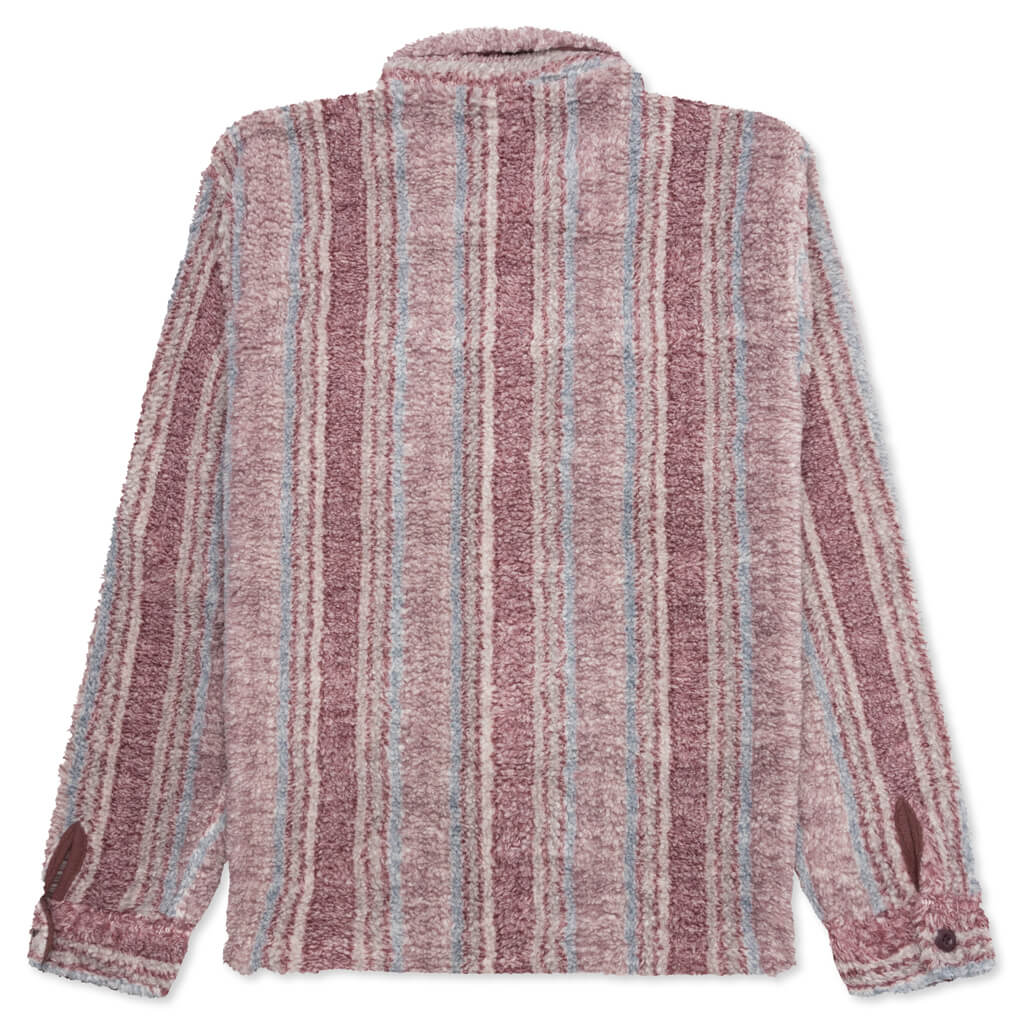 Stripe Sherpa Shirt - Berry - Image 2
