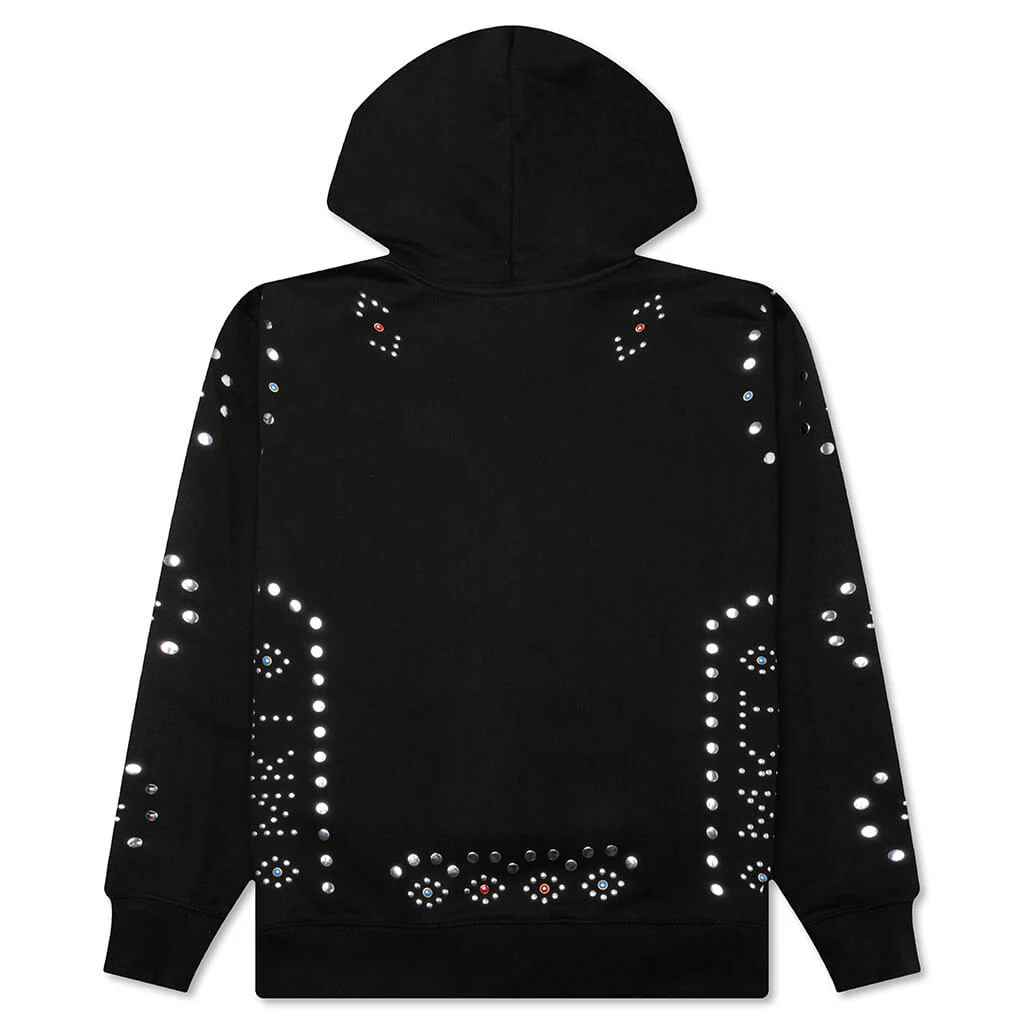 Studded Pullover Hoodie - Black - Image 2