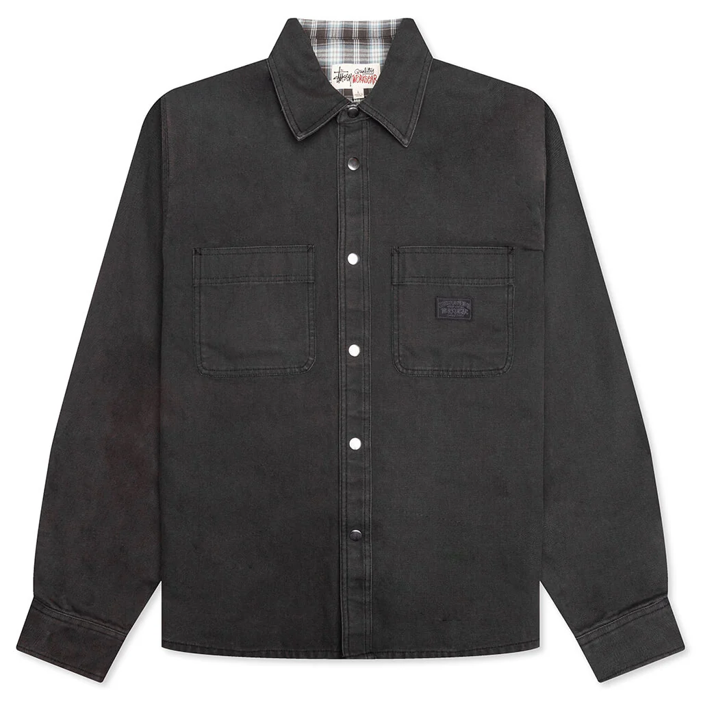 Heavy Washed Canvas Shirt - Black