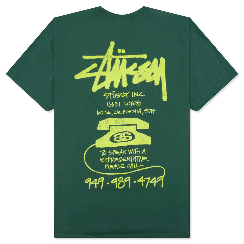 Old Phone Pigment Dyed Tee - Forest - Image 2