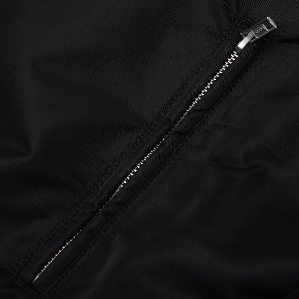 Pile Lined Zip Jacket - Black - Image 3