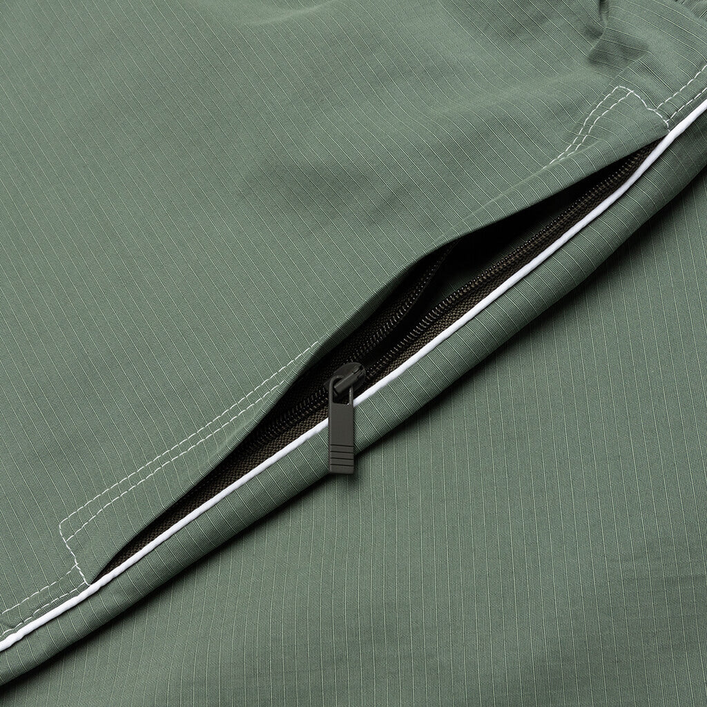 Contrast White Stitching Track Pants - Dark Green - Image 4
