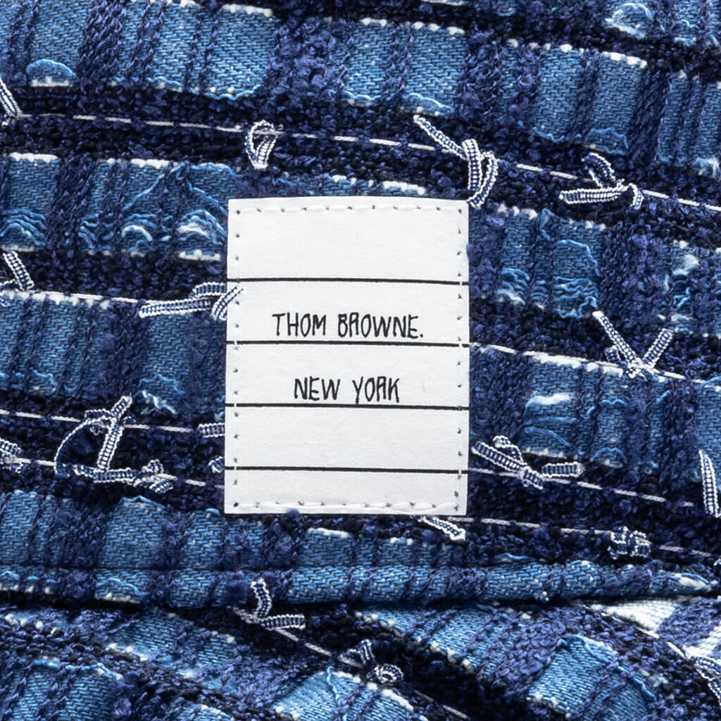 Denim Ribbon Tweed Classic Bucket Hat - Medium Blue - Image 2