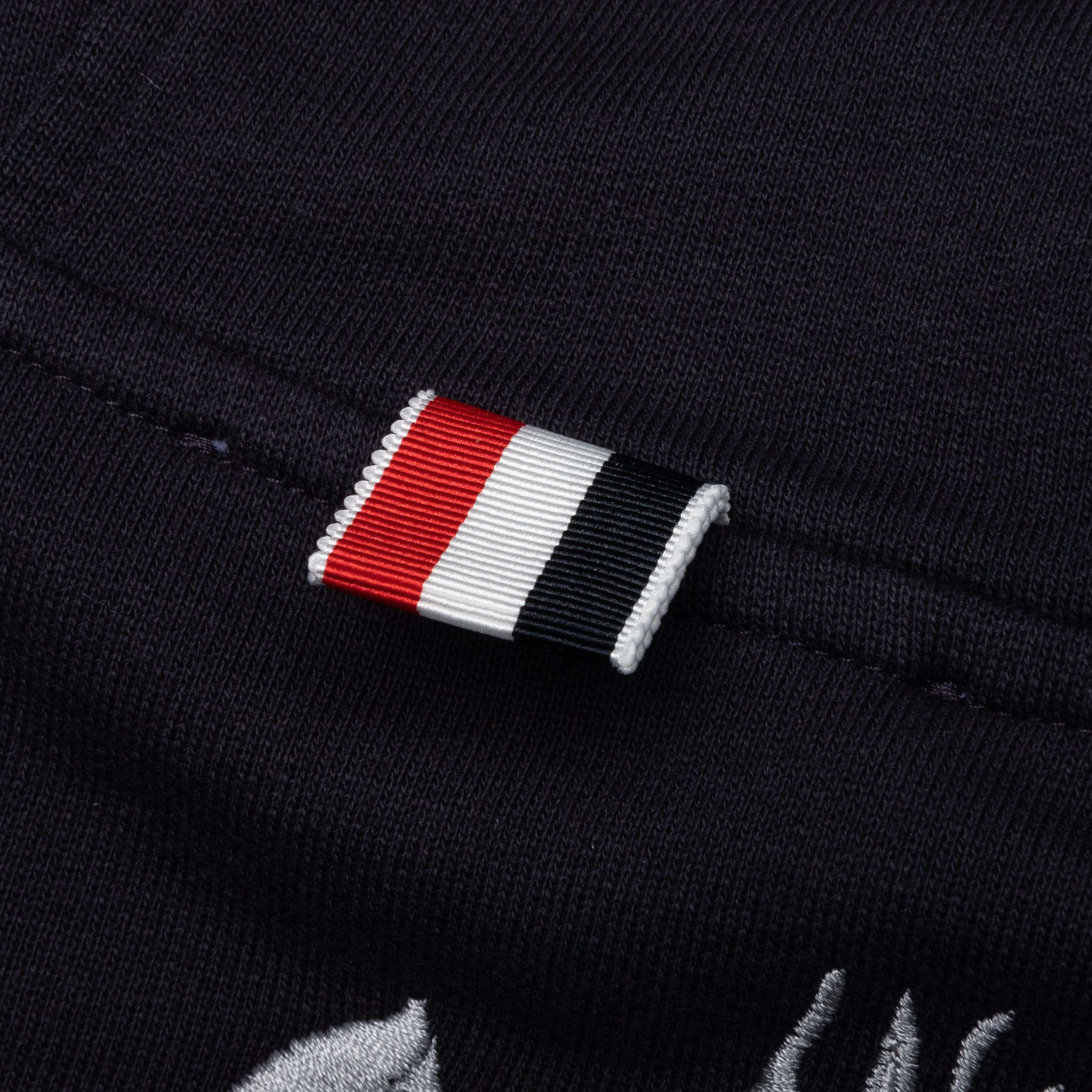 Relaxed Fit Hoodie Pullover w/ Broderie Anglaise Flower - Navy - Image 5