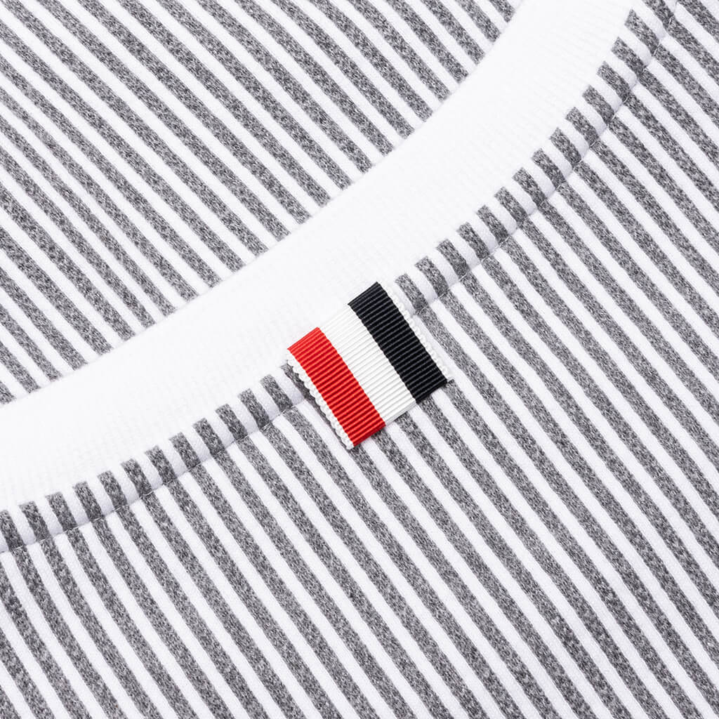 Seersucker Loopback 4-Bar Crew Neck Sweatshirt - Light Grey - Image 4