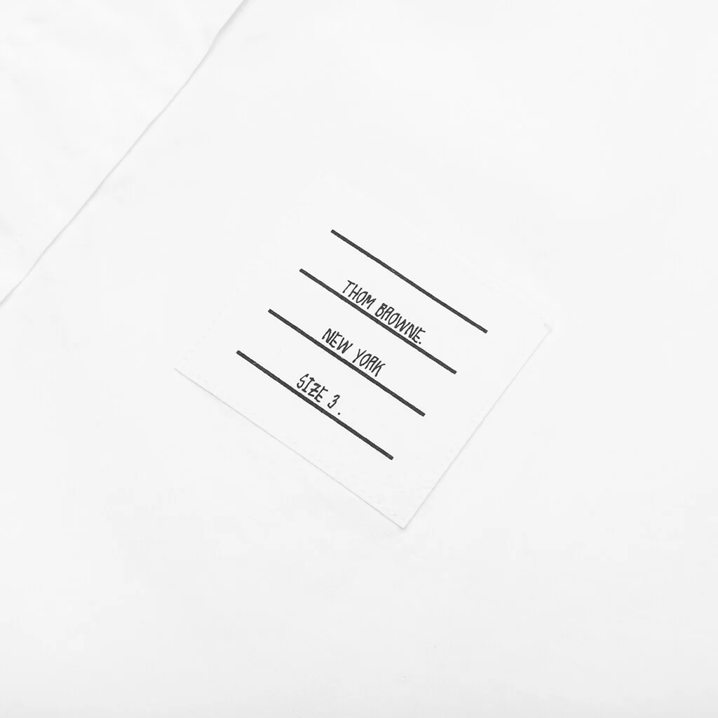 Straight Fit w/ Silk 4 Bar in Poplin Shirt - White - Image 3