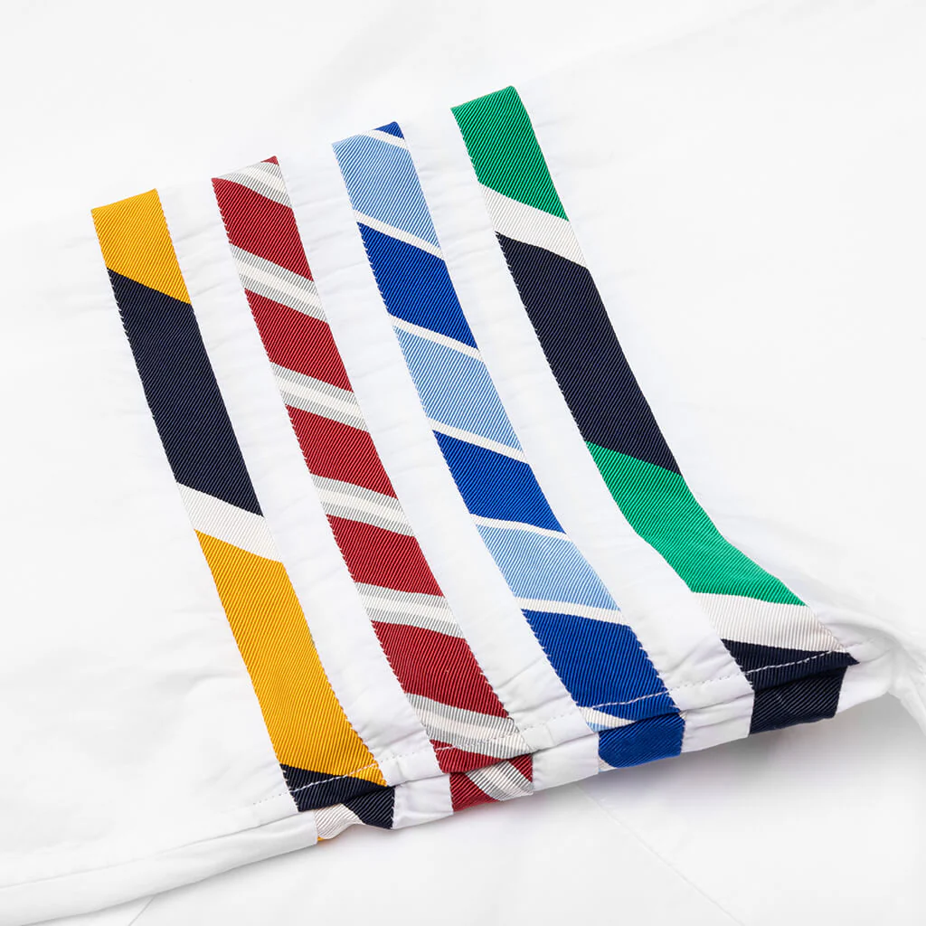 Straight Fit w/ Silk 4 Bar in Poplin Shirt - White - Image 4