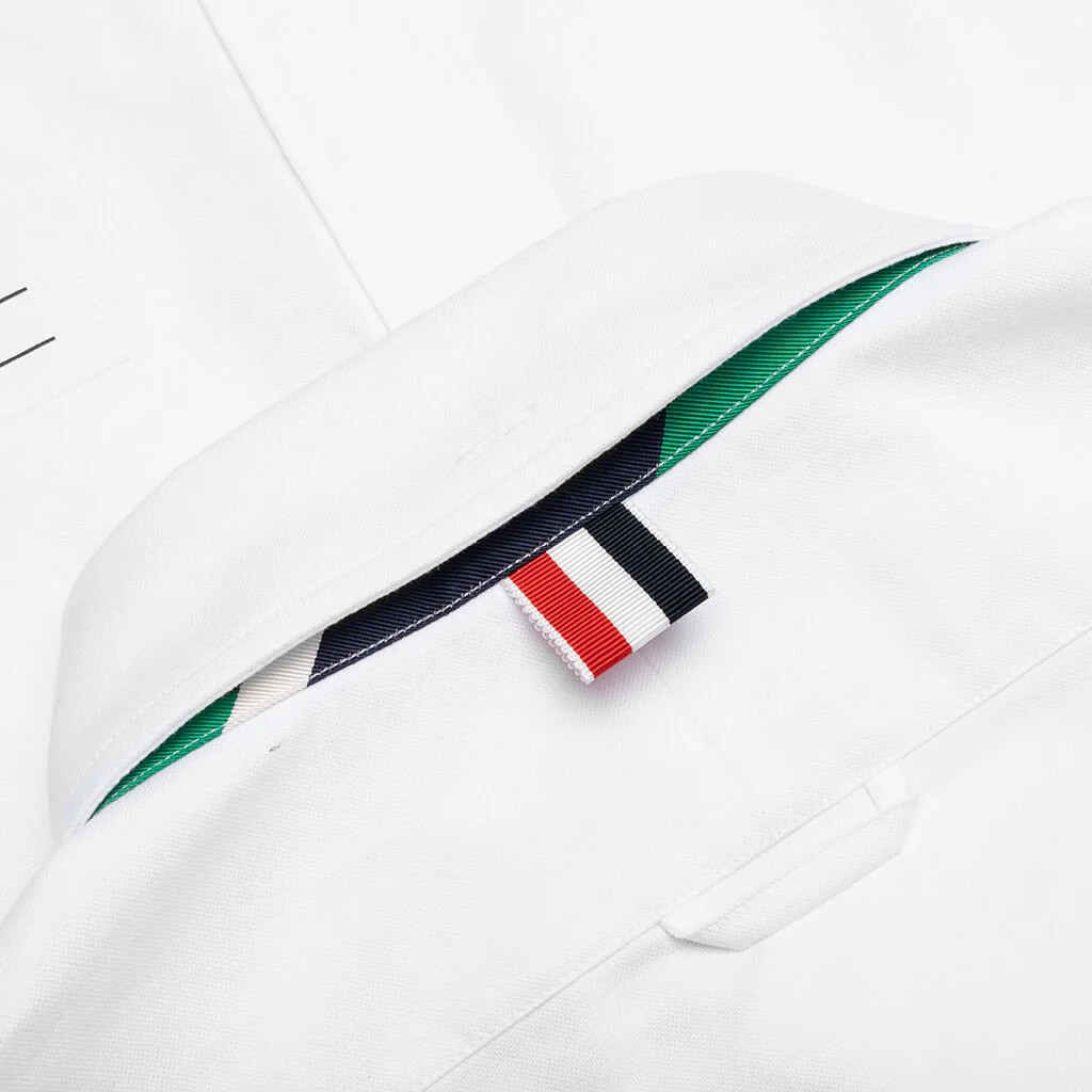 Straight Fit w/ Trompe L'oeil Silk Tie Shirt - White - Image 5