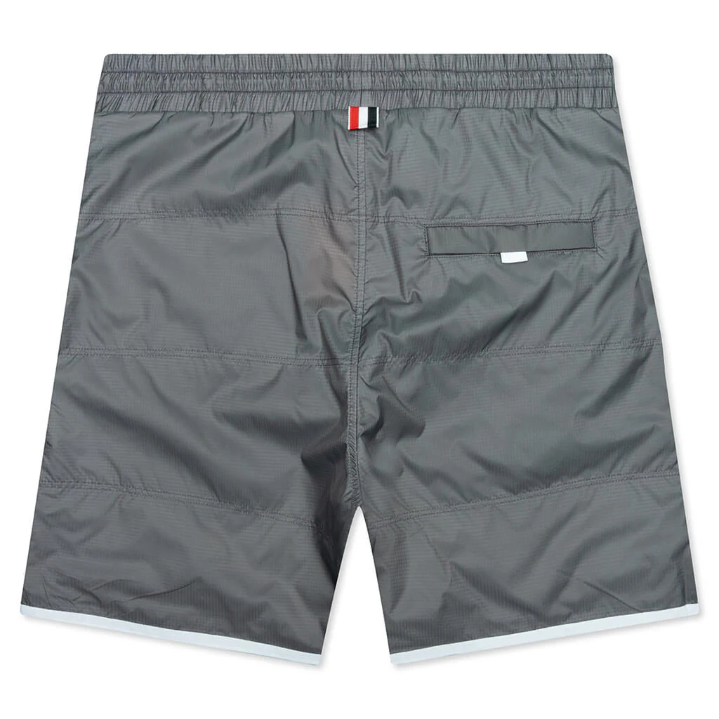 Track Shorts w/ Jersey Lining in Quilted Ripstop - Silver - Image 2