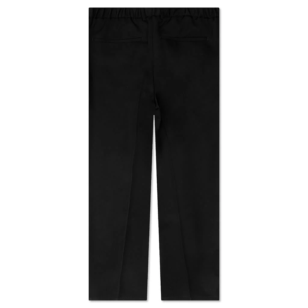 Straight Leg Wool Trouser - Black - Image 2