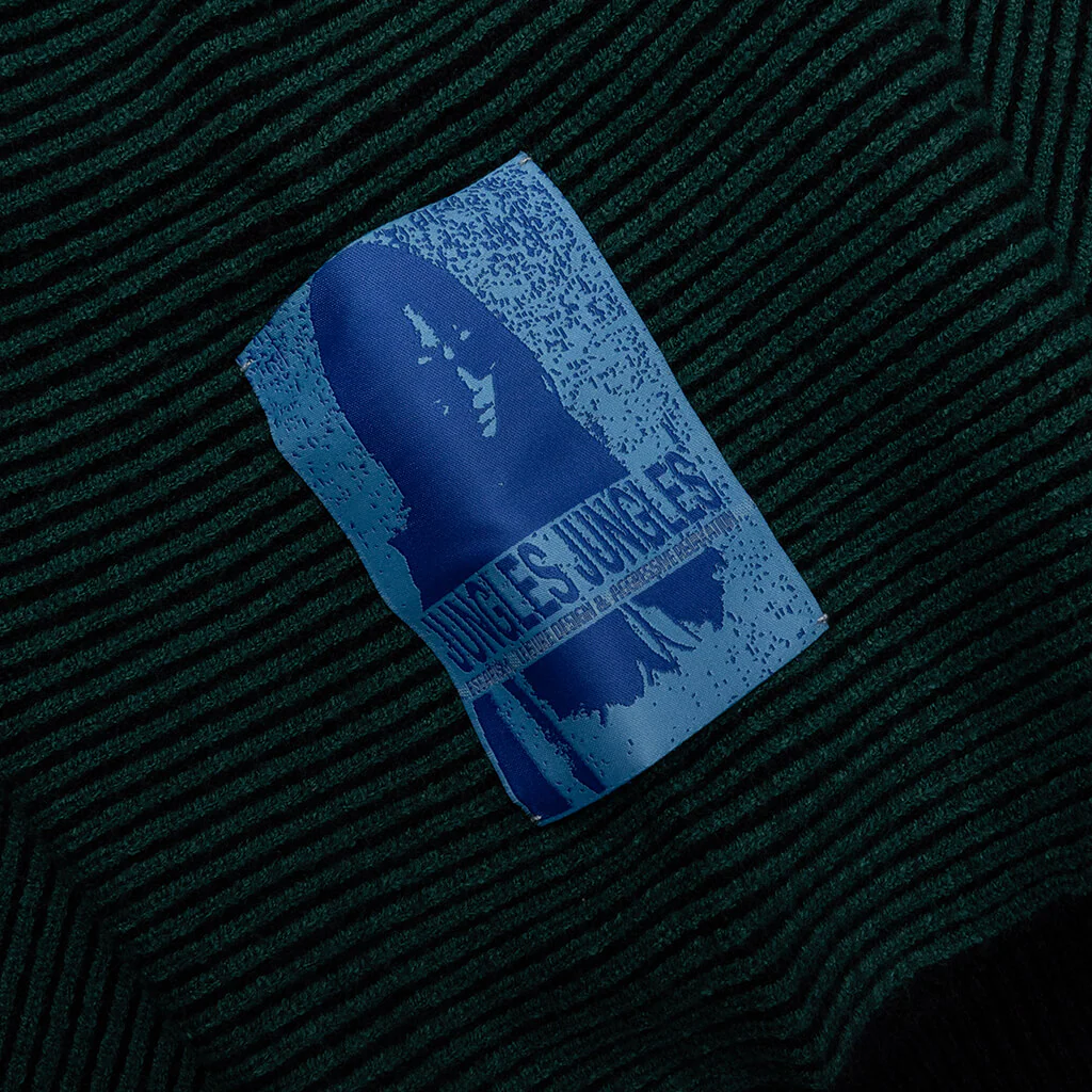 Two Tone Rib Knit - Green/Black - Image 4