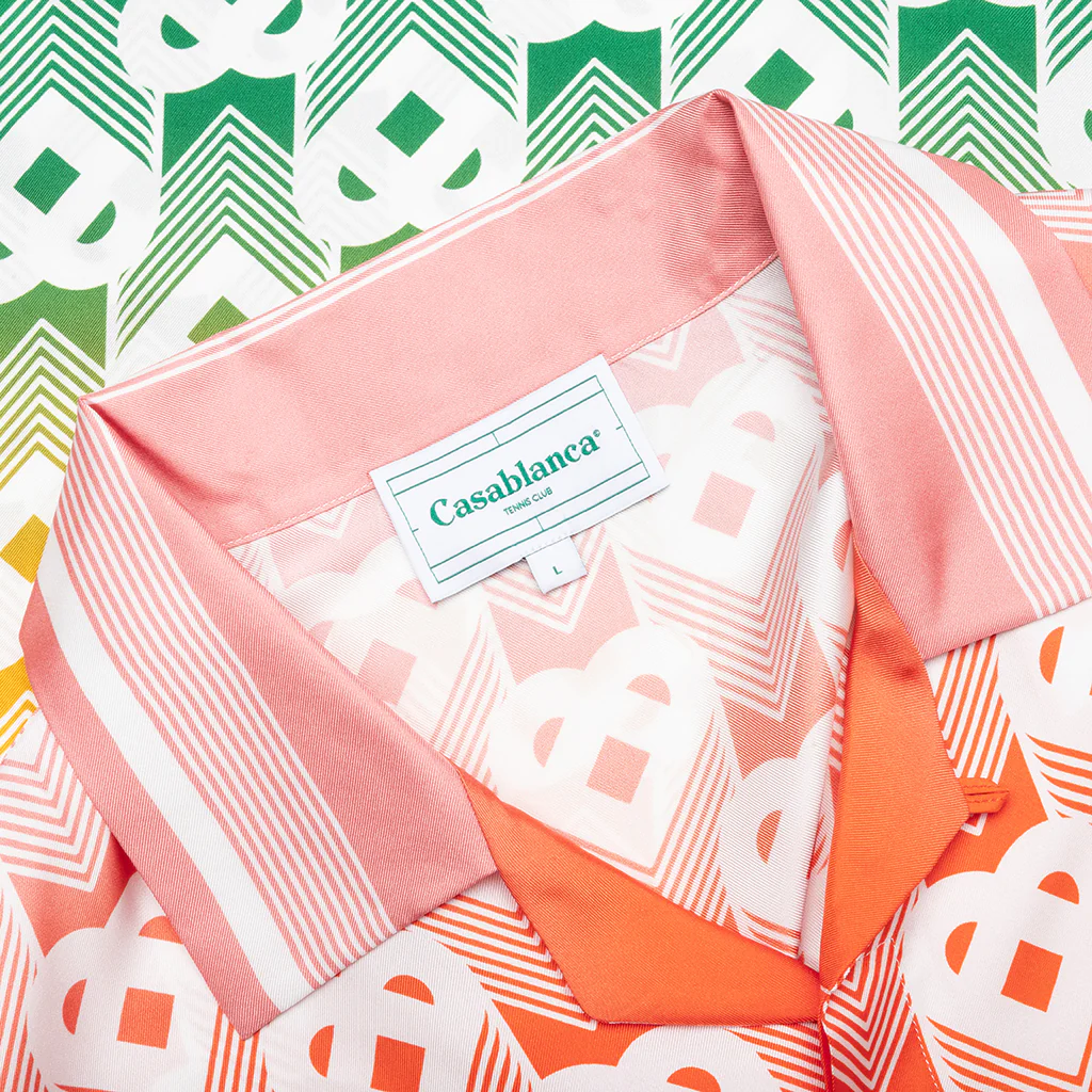 Unisex Cuban Collar S/S Shirt - Heart Monogram Gradient - Image 3