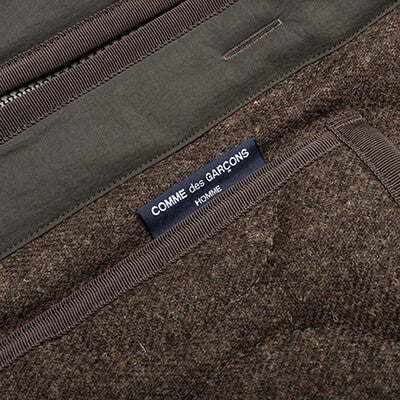 Wool Herringbone Quilted Vest - Khaki - Image 4