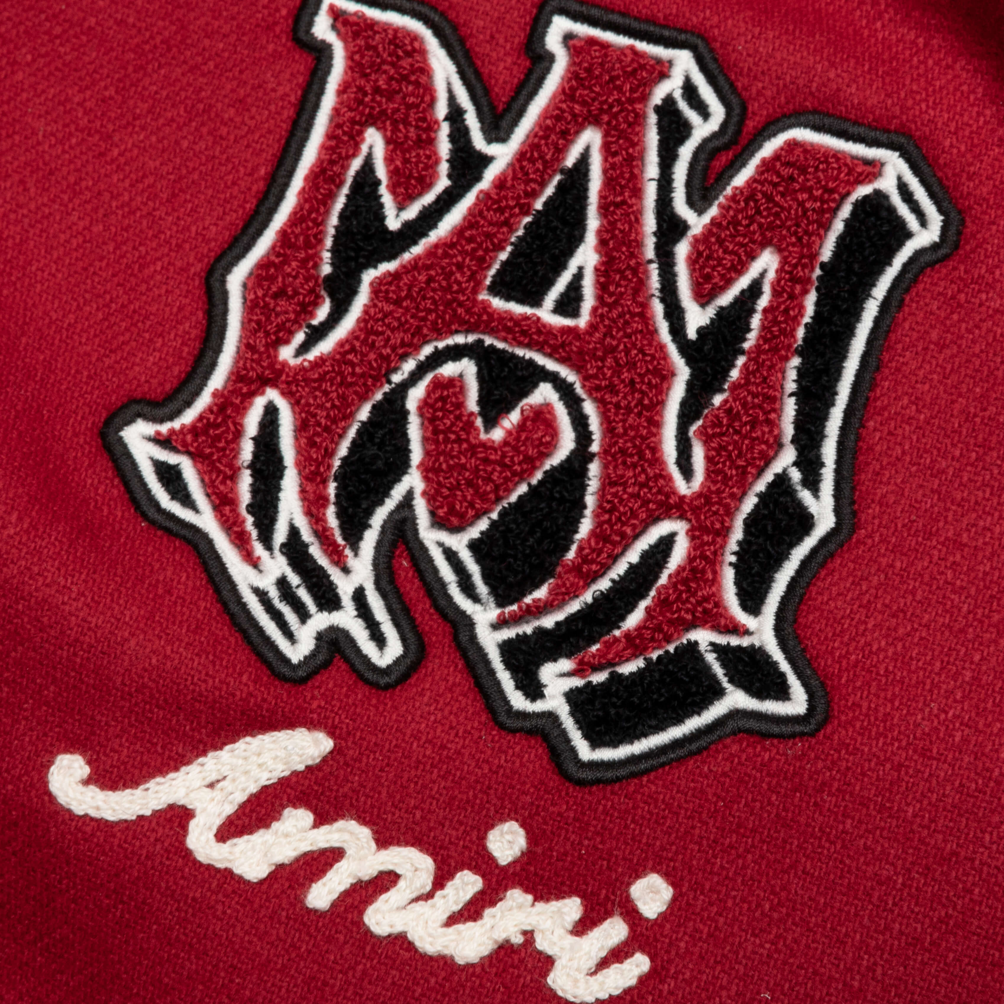 Vintage Patch Varsity Bomber Jacket - Red - Image 4