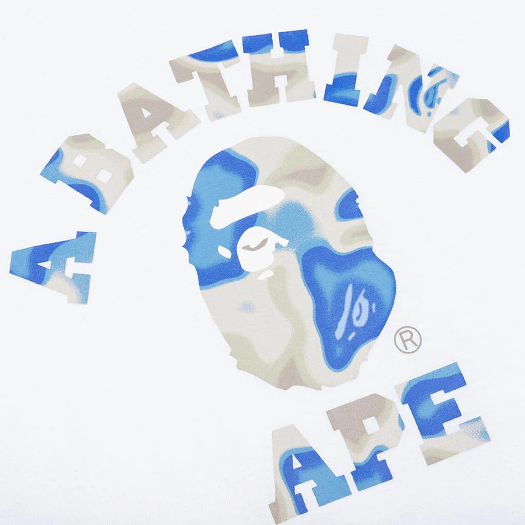 Liquid Camo College Tee - White/Blue - Image 4