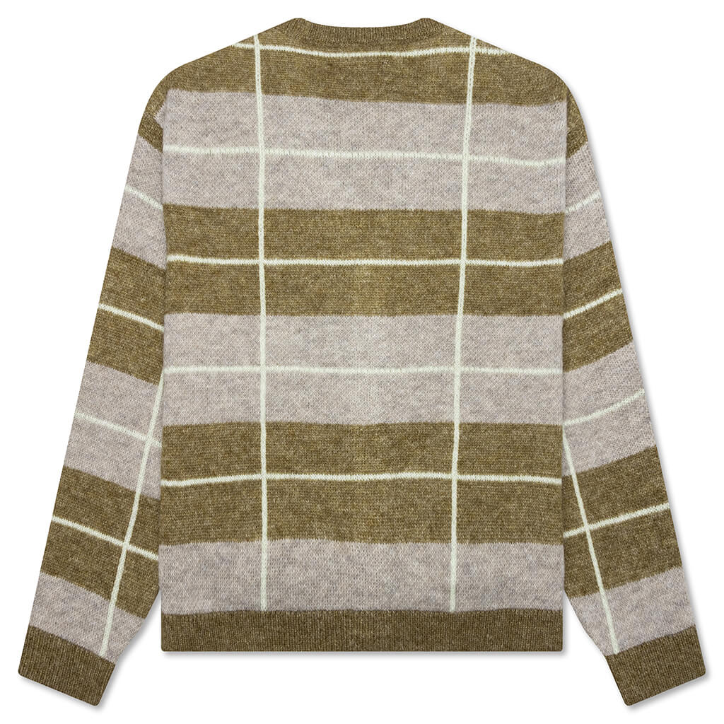 Windowpane Mohair Cardigan - Sage Multi - Image 2