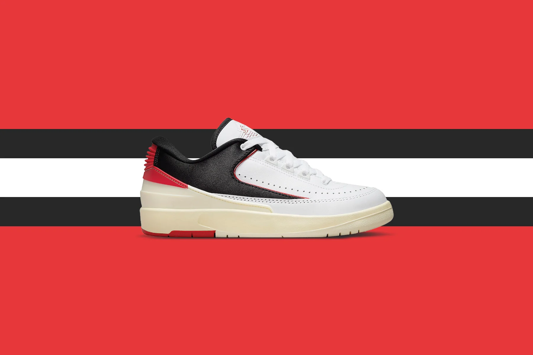 Women's Air Jordan 2 Retro Low - White/University Red/Coconut Milk - Image 5