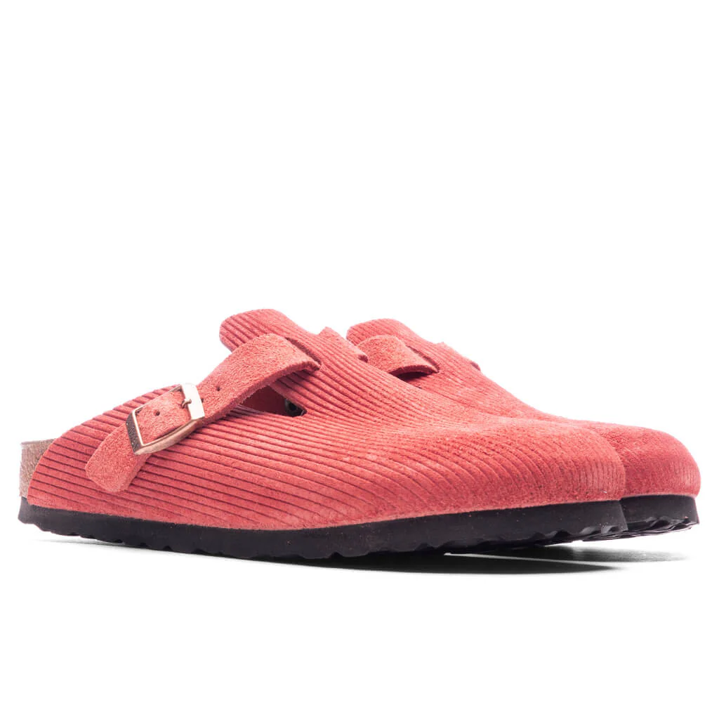 Women's Narrow Boston Suede Embossed - Sienna Red - Image 2