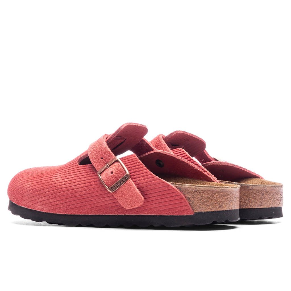Women's Narrow Boston Suede Embossed - Sienna Red - Image 3