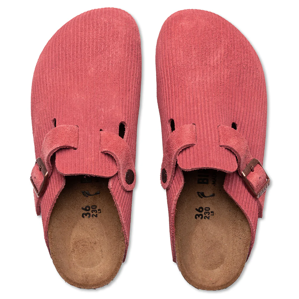 Women's Narrow Boston Suede Embossed - Sienna Red - Image 4