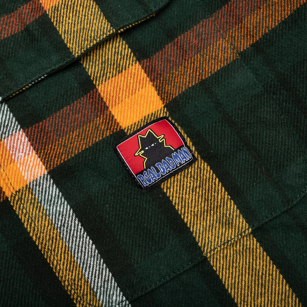 Work Flannel Shirt - Green - Image 3