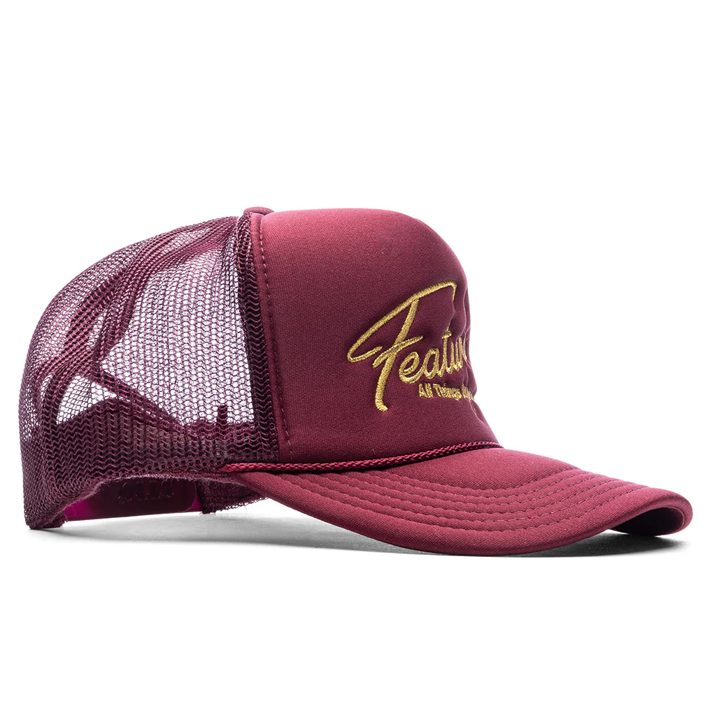 Feature x Wynn Shine Trucker - Burgundy/Maroon - Image 3