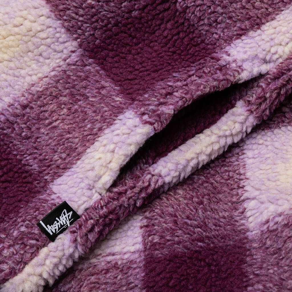 Zip Sherpa Shadow Plaid - Berry - Image 4